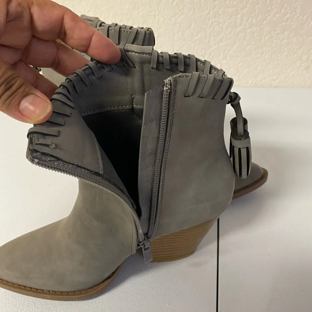 Forever Gray Women Western Ankle Booties